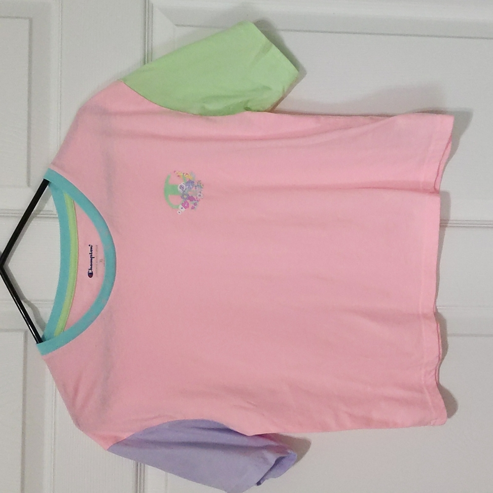 Champion color block crop tee